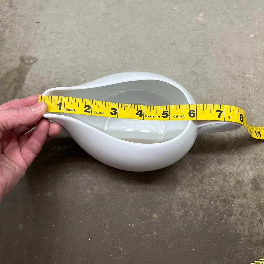 Crate&Barrel White Porcelain Gravy Boat and Saucer